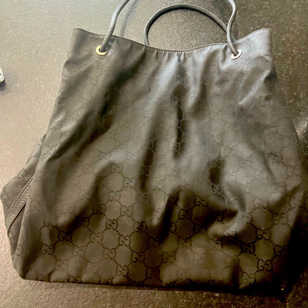 Authentic GUCCI canvas & leather tote